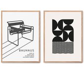 Set de 2 cuadros calidad premium con marco de madera - 30x40 cm o 50x70 cm - POSTER LAB