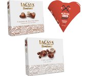 Pack Lacasa bombones corazón mr wonderfull 60G & bombones corazón tres chocolates 200 G & bombones café con leche 200 g