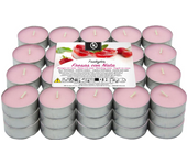 KROWN - Pack 60/100 Velas Perfumadas TeaLights Duración Aproximadamente 4,5 Horas, Velas de Té Aromáticas Baratas Lowcost, Vainilla, Canela, Coco, Floral, Fresa, Fruta Tropical, Frutos rojos del Bosque, Lavanda, Sandia