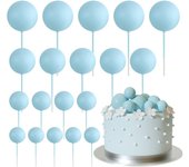 20 Pcs Ball Cake Topper Decorations Mini Balloons Cake Topper Sticks Orange Balls for Wedding Birthday Aniversary Cake Decoratio