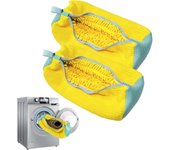 2Pcs Shoes Laundry Bag Shoe Washing Bag for Washing Machine and Dryer, Shoe Cleaning Bag for All Shoe Types and Sizes (2Pcs yellow)