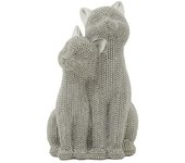 Escultura Gatos 1, Polyresin, Plata, 13x10x21 cm
