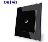 Delviz Toughened Glass Panel, TV computer switch 86mm*86mm, Black 1 Gang 2 Way Push Button Switch, Crystal 16A Wall Power Switch