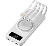 Banco de energía inalámbrico de carga rápida de 10000 mAh, portátil, gran capacidad, pantalla digital de 4 líneas, entrada USB, ABS de 10 W