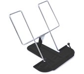 Atril de Escritorio Metálico de 3 Inclinaciones, Plegable Portátil, Soporte para Libro Negro Soporte de tablet Atril para documentos - 16 x 16.3 x 17 cm