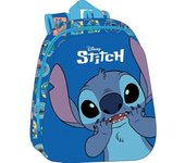 SAFTA - MOCHILA 3D STITCH 33x27 cm - Mochila con Asas Ajustables y Espalda Ergonomica - Mochila con Compartimientos con Cremallera - Mochila Diseño Único y Licencia Oficial By STITCH