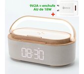 Rechargeable FM Radio LED Alarm Clock with 15W Wireless Charger,Bluetooth Speaker and Night Light Function. Gift Ideas for Decor