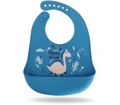 Dinosaurio de la historieta Linda Baberos impresos para bebé impermeable de silicona suave niños niño niña ajustable niños babero bebé comida alimentación cosas