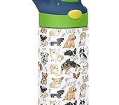 Botella de agua para niños con tapa de paja de acero inoxidable con aislamiento al vacío, taza de viaje con vaso de doble pared, taza térmica, cantimplora de metal