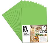 Goma Eva para Manualidades, Goma Espuma de Colores para Proyectos Creativos, Ideales para Artes y Manualidades, uso Escolar, Profesional o Artístico 40x60cm - m-office (Verde Claro, 10 uds)