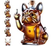 Botella de whisky con diseño de bulldog francés, divertida botella de whisky con forma de bulldog grabado en 3D, botella de vino con whisky de perro, Fanyil Eaglory, decantador de vino único, para hombres y papás, decoración para amantes del bulldog