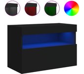 vidaXL Mueble de TV de pared con luces LED 60x30x40 cm, Mueble de Salon, Mueble TV, Mueble TV salon, Mesa de TV, Mueble tele