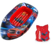 Set de Barca Blaze y Chaleco Hinchable Ryder Rojo Infantil para niños y niñas (4355) + REGALO PELOTA