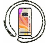 Tumundosmartphone Funda Colgante Transparente para Vivo Y03 / Y28s 5G con Cordon Verde / Dorado