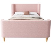 【Top Ventas】Individual Trineo Tapizada para Niños y Niños | Estampados Cósmico con Estrellas y Naves | Terciopelo Suave Rosa Pastel | Tamaño 90x200 cm | Diseño Seguro y Acoger (Sin Colchón Incluido)