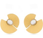 Pendientes Luxenter  de Perla Blanca acabados en oro amarillo de 18K- Lessa