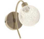 Lámpara de pared VITA 1xG9 L.10xAn.23xAl.20cm oxidado con bola de cristal transparente
