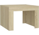 vidaXL Mesa de centro madera contrachapada 50x50x35 cm Negro, Roble Sonoma, Gris hormigón Mesita de Salón o Comedor o Auxiliar Mesa de Café Meuble Salón