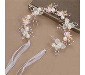 Elegant Girls Headband Imitated Pearl Hair Headdress Baby GirlsFlower Wreath Bride Garland Head Hoop Wedding Headbands Hair