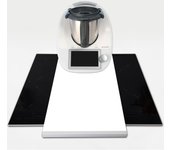 APCym - Tabla deslizante con Ruedas Blanca Vinilada para Robot de Cocina Thermomix, Monsieur Cuisine, Mambo, Aldi, Lidl, Tamaño 60x30cm MODELO BLANCA LISA