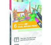 TOMBOW ROTULADOR TOMBOW DUAL BRUSH SET 6 COLORES PASTEL CAJA CARTO DUAL BRUSH 21x7x1 Cms.