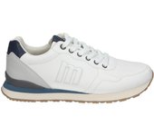 MTNG | Zapatillas Casual Mustang Porland Classic para Hombre – Zapatillas en Color Blanco con Detalles en Azul – Con Cordones – Estilo Casual – Cómodas – Versátiles – Modelo 84755