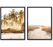 Set de 2 cuadros calidad premium con marco de madera - 30x40 cm o 50x70 cm - POSTER LAB