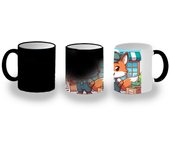 MERCHANDMANIA TAZA MÁGICA zorro vendedor profesion bricolaje tienda mascota magic mug