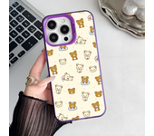 Epc Cute R-Rilakkuma Phone Case IMD Phone Case For IPhone 16 15 14 13 12 11 Pro Max Plus Color Silver Cover