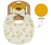 Set De 3 Pañuelos Para Bebe Con Babero Y Diadema De Encaje Doble Cara Toalla De Saliva Para Comer Y Llorar Para Niños Y Niños Estilo Japonés Y Coreano