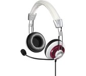 Hama Auriculares HM 139911Diadema Burdeos/ Blanco con micrófono, Alámbrico