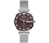 Reloj de mujer con movimiento automático luminoso y resistente al agua, estilo estudiante, sencillo, de moda, color rojo