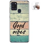 Tumundosmartphone Funda Gel Tpu para Samsung Galaxy A21s diseño Madera 01 Dibujos