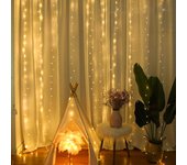3/6M LED Curtain Garland Fairy String Lights Christmas Holiday Party Wedding Decoration USB Remote 8 Modes Waterfall Lighting