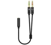 Female to 2 Male Audio Splitter 3.5mm Stereo Jack Headphones Adapter Cable