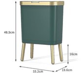 Bote de basura Dorado de lujo Bote de basura de gran capacidad para Cocina Baño Push-Tipo de pie Alto Plástico Ga