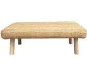 Banco de Madera y Yute Trenzado de 90x40x40 Cms - Ideal para Cualquier Estancia