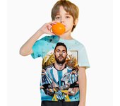 3D Print Messi Football for 2-14 Years Old Summer Boys Scope Toy Story Alien Short Sleeve Children Top Shirts T-shirt for a Boy