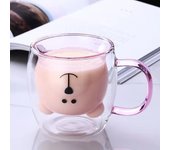 201-300ML Double Wall Glass mug Creative Cute Bear Coffee Mugs Milk Juice Tea Mug Cup Valentine's Day Child Lover Christmas Gift