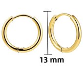 Gold Color 18K Round Circle Stainless Steel Huggies for Women Men Small Solid Ring Hoop Cartilage Piercing Earring 6 Sizes