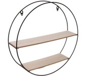 Estanteria de pared. D.40 CM Madera-Metal, Negro, Estandar. THE HOME DECO FACTORY