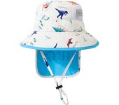 Sombrero PARA EL Sol, Sombrero de Cubo de Verano para niños Pequeños, Sombrero de Playa de Ala Ancha con Correa PARA LA Barbilla, Gorra con solapa de Dinosaur UPF50 para niños de 2 A 10 años