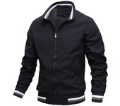 Autumn and Winter Men's Stand Collar Casual Zipper Jacket Outdoor Sports Coat Windbreaker Jacket for Men Waterproof Bomber