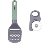 QUID OZON Set Fileteador De Queso Y Cortador Pizza 13x8x8CM Verde  Mango ergónomico Libre de bpa