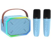 Máquina de Karaoke para Niños y Adultos con 2 Micrófonos Inalámbricos y Luces LED - Fiesta en Casa