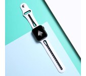 silicone Bend for apple watch 9 8 7 Two-color silicone strap for Iwatch Series 6 5 4 3 2 1 SE