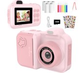Instant Print Camera For Kids Mini Digital Video Camera Dual Lens Photo Printing Thermal Paper Toys Camera Boys Girls Gifts