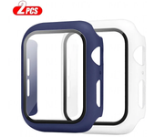 2Pcs Tempered Glass+cover For Apple Watch Case 45-41-42-40-44mm Screen Protector iwatch serie 9 6 SE 7 8 Apple Watch Accessories