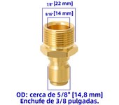 Pressure Washer Quick Disconnect Adaptor Set M22-15mm to 3/8 Quick Release Couplers for Attach Hose to The Water Pumps 5000 PSI
