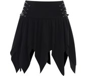 Goth Black Lace A-Line Mini Skirts for Women Y2K Vintage Bandage Lolita Summer Skirt Gothic Faldas Clothes 90s Streetwear